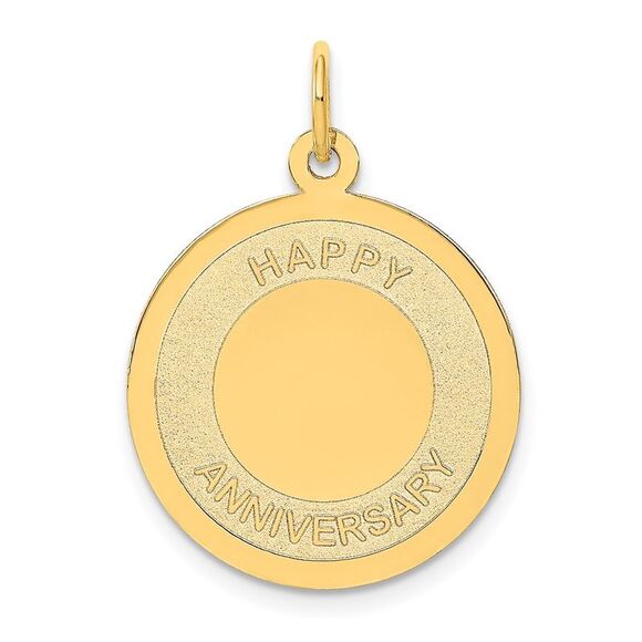 14k Yellow Gold HAPPY ANNIVERSARY Charm - Picture 1 of 4